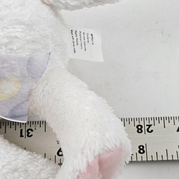 Hallmark White Plush Bunny Bow Pastel Polka Dots 8 in Stuffed Animal Vintage - Picture 10 of 10